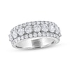 Thumbnail Image 1 of THE LEO Ideal Cut Diamond Three-Row Anniversary Ring 2 ct tw 14K White Gold