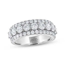 THE LEO Ideal Cut Diamond Three-Row Anniversary Ring 2 ct tw 14K White Gold