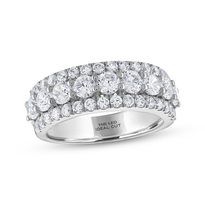 Main Image 1 of THE LEO Ideal Cut Diamond Three-Row Anniversary Ring 2 ct tw 14K White Gold