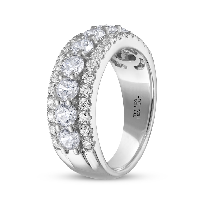 Main Image 2 of THE LEO Ideal Cut Diamond Three-Row Anniversary Ring 2 ct tw 14K White Gold