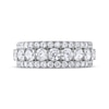 Thumbnail Image 3 of THE LEO Ideal Cut Diamond Three-Row Anniversary Ring 2 ct tw 14K White Gold