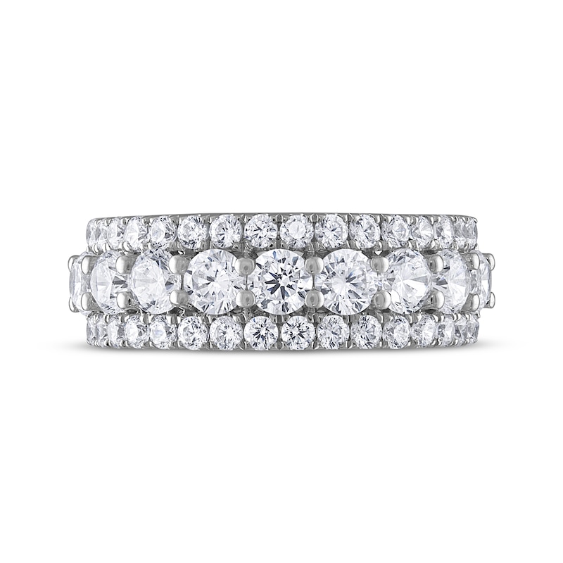 Main Image 3 of THE LEO Ideal Cut Diamond Three-Row Anniversary Ring 2 ct tw 14K White Gold