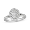 Thumbnail Image 1 of Neil Lane Oval-Cut Diamond Double Frame Engagement Ring 1-1/3 ct tw 14K White Gold