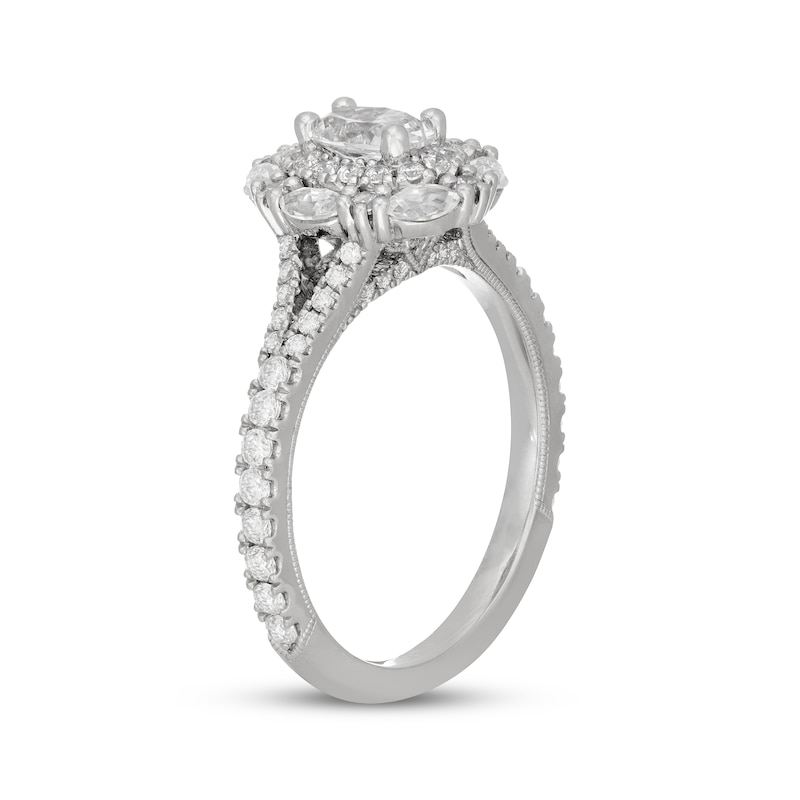 Main Image 2 of Neil Lane Oval-Cut Diamond Double Frame Engagement Ring 1-1/3 ct tw 14K White Gold