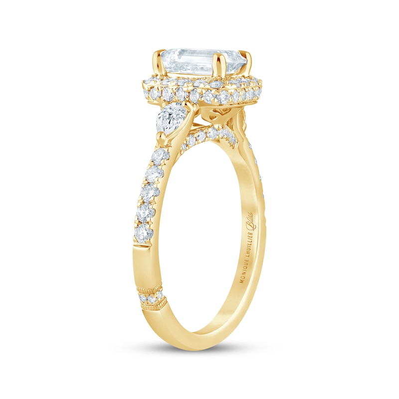 Main Image 2 of Monique Lhuillier Bliss Emerald-Cut Lab-Grown Diamond Engagement Ring 1-7/8 ct tw 18K Yellow Gold