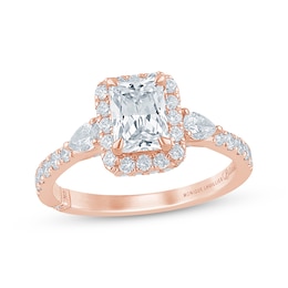 Monique Lhuillier Bliss Emerald-Cut Lab-Grown Diamond Engagement Ring 1-7/8 ct tw 18K Rose Gold