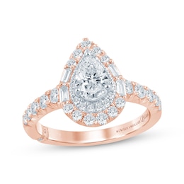 Monique Lhuillier Bliss Pear-Shaped Lab-Grown Diamond Engagement Ring 1-1/5 ct tw 18K Two-Tone Gold