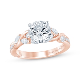 Monique Lhuillier Bliss Round-Cut Lab-Grown Diamond Engagement Ring 2-5/8 ct tw 18K Two-Tone Gold