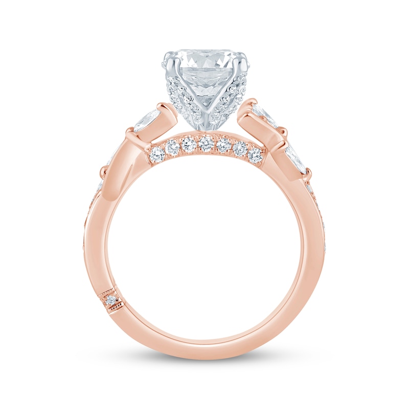 Main Image 3 of Monique Lhuillier Bliss Round-Cut Lab-Grown Diamond Engagement Ring 2-5/8 ct tw 18K Two-Tone Gold