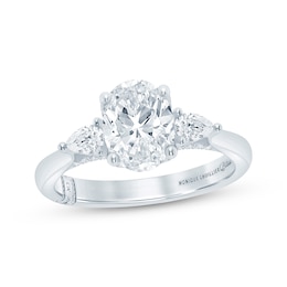 Monique Lhuillier Bliss Oval-Cut Lab-Created Diamond Engagement Ring 2-3/8 ct tw 18K White Gold