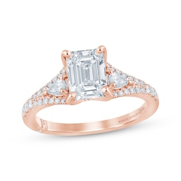 Monique Lhuillier Bliss Emerald-Cut Lab-Grown Diamond Engagement Ring 2-1/2 ct tw 18K Rose Gold