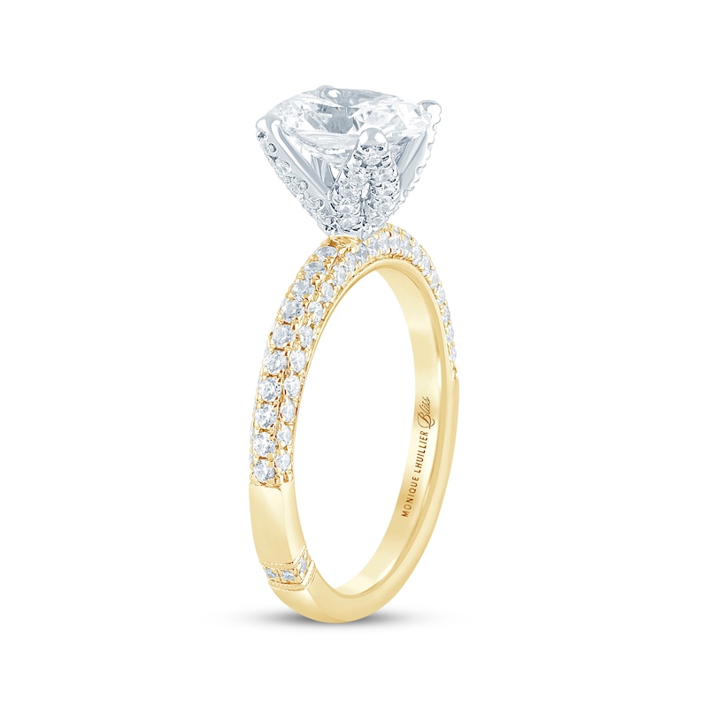 Main Image 2 of Monique Lhuillier Bliss Oval-Cut Lab-Grown Diamond Engagement Ring 2-5/8 ct tw 18K Two-Tone Gold