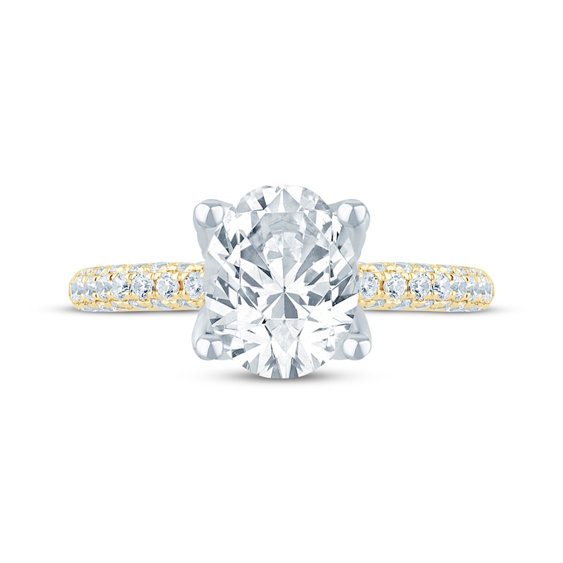 Main Image 4 of Monique Lhuillier Bliss Oval-Cut Lab-Grown Diamond Engagement Ring 2-5/8 ct tw 18K Two-Tone Gold