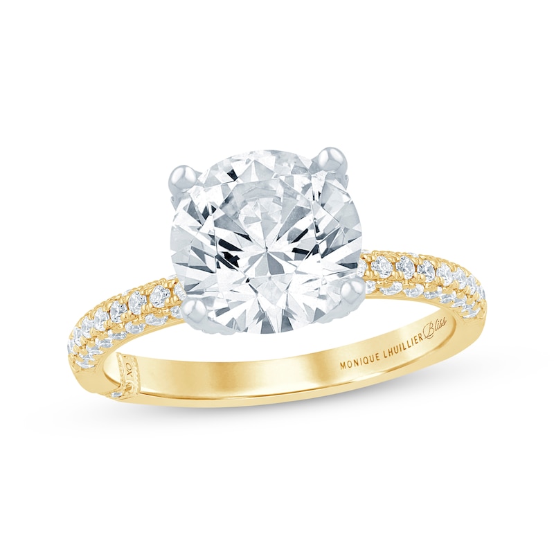 Main Image 1 of Monique Lhuillier Bliss Round-Cut Lab-Grown Diamond Engagement Ring 3-5/8 ct tw 18K Two-Tone Gold