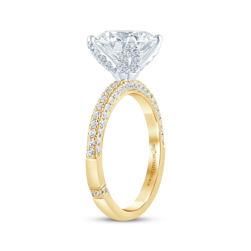 Main Image 2 of Monique Lhuillier Bliss Round-Cut Lab-Grown Diamond Engagement Ring 3-5/8 ct tw 18K Two-Tone Gold