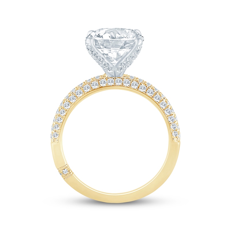 Main Image 3 of Monique Lhuillier Bliss Round-Cut Lab-Grown Diamond Engagement Ring 3-5/8 ct tw 18K Two-Tone Gold