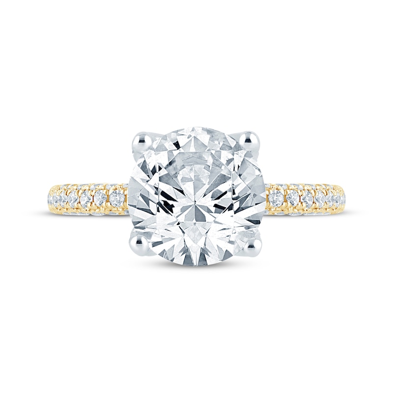 Main Image 4 of Monique Lhuillier Bliss Round-Cut Lab-Grown Diamond Engagement Ring 3-5/8 ct tw 18K Two-Tone Gold