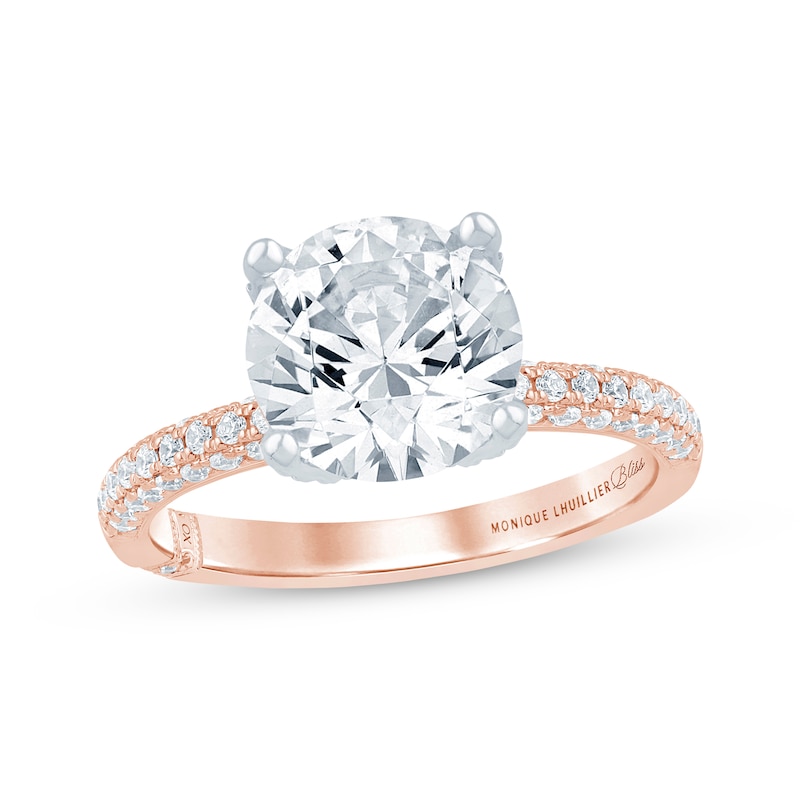 Main Image 1 of Monique Lhuillier Bliss Round-Cut Lab-Grown Diamond Engagement Ring 3-5/8 ct tw 18K Two-Tone Gold