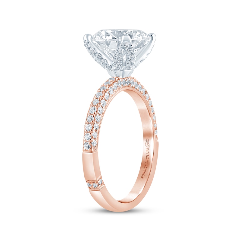 Main Image 2 of Monique Lhuillier Bliss Round-Cut Lab-Grown Diamond Engagement Ring 3-5/8 ct tw 18K Two-Tone Gold