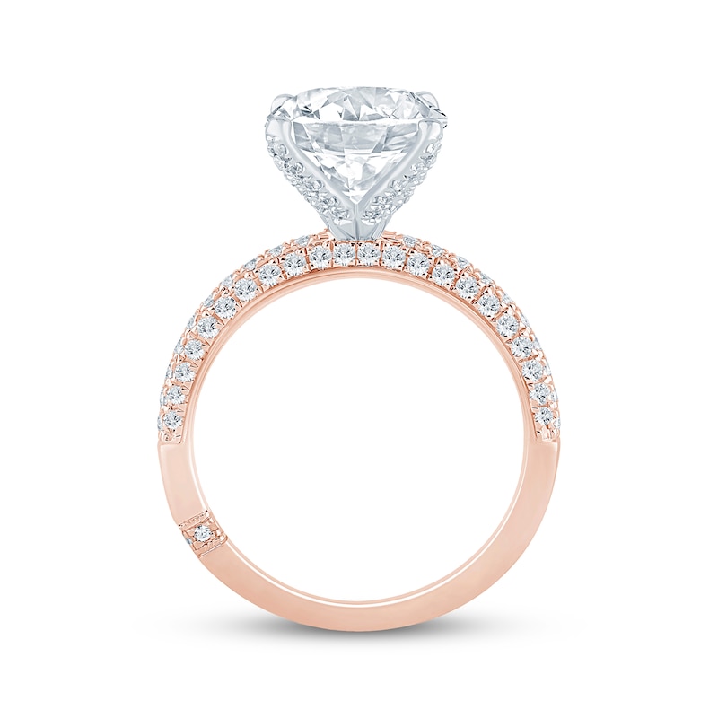 Main Image 3 of Monique Lhuillier Bliss Round-Cut Lab-Grown Diamond Engagement Ring 3-5/8 ct tw 18K Two-Tone Gold