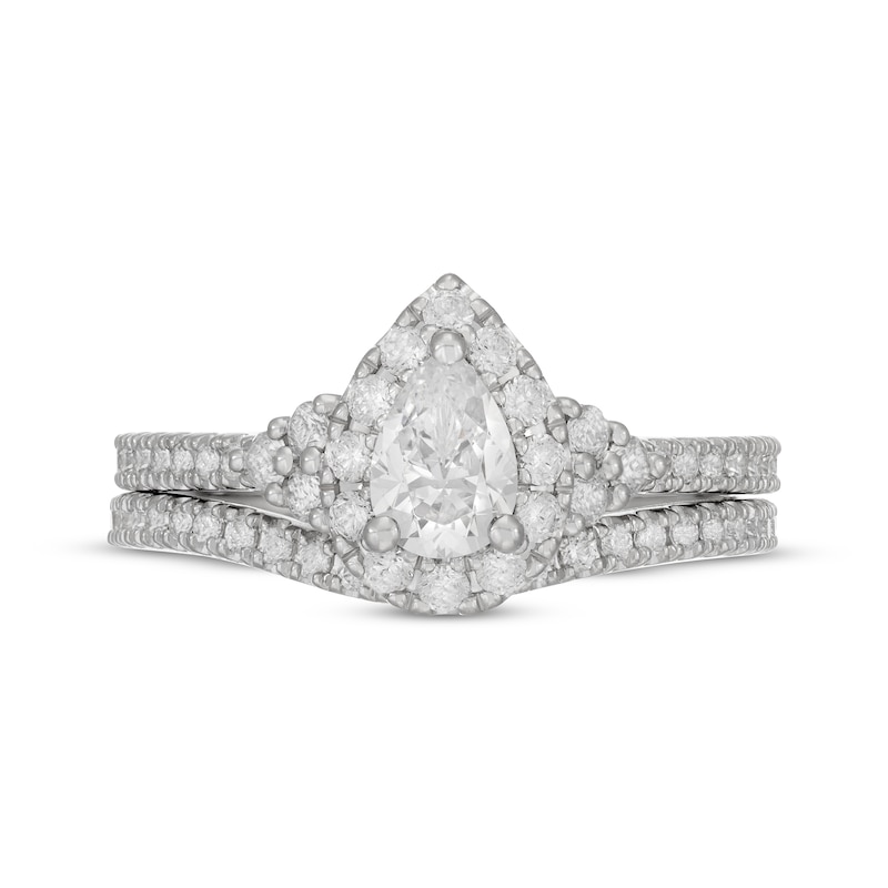 Main Image 3 of Neil Lane Pear-Shaped Diamond Halo Bridal Set 1-1/4 ct tw 14K White Gold