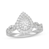 Thumbnail Image 1 of Neil Lane Pear-Shaped Diamond Double Halo Twist Engagement Ring 1 ct tw 14K White Gold