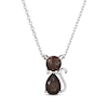 Thumbnail Image 1 of Pear-Shaped & Round-Cut Smoky Quartz Cat Necklace Sterling Silver 18&quot;