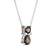 Thumbnail Image 2 of Pear-Shaped & Round-Cut Smoky Quartz Cat Necklace Sterling Silver 18&quot;