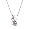 Thumbnail Image 3 of Pear-Shaped & Round-Cut Smoky Quartz Cat Necklace Sterling Silver 18&quot;