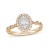 Thumbnail Image 1 of Neil Lane Oval-Cut Diamond Double Halo Engagement Ring 5/8 ct tw 14K Two-Tone Gold