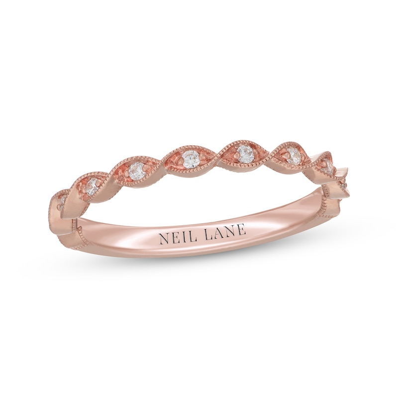 Main Image 1 of Neil Lane Diamond Milgrain Twist Wedding Band 1/10 ct tw 14K Rose Gold