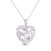 Thumbnail Image 3 of Amethyst &quot;Mom&quot; Floral Heart Necklace Sterling Silver 18&quot;