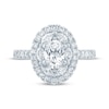 Thumbnail Image 3 of Monique Lhuillier Bliss Oval-Cut  Lab-Grown diamond Halo Engagement Ring 1-5/8 ct tw 18K White Gold