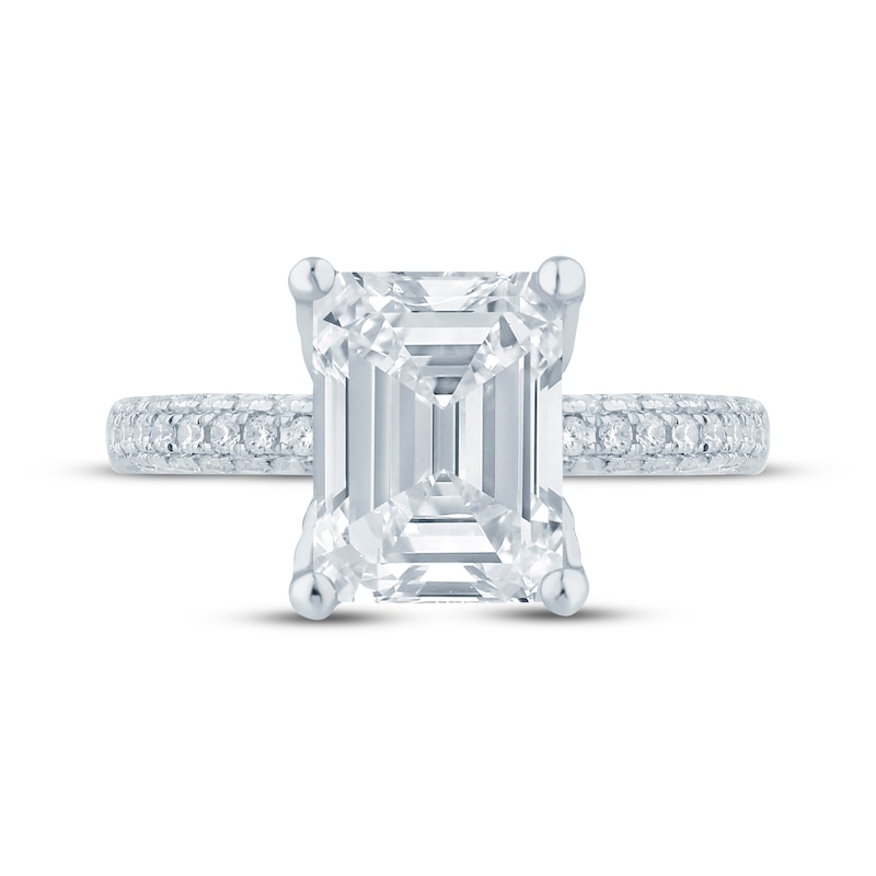 Monique Lhuillier Bliss Emerald-Cut Lab-Created Diamond Engagement Ring ...