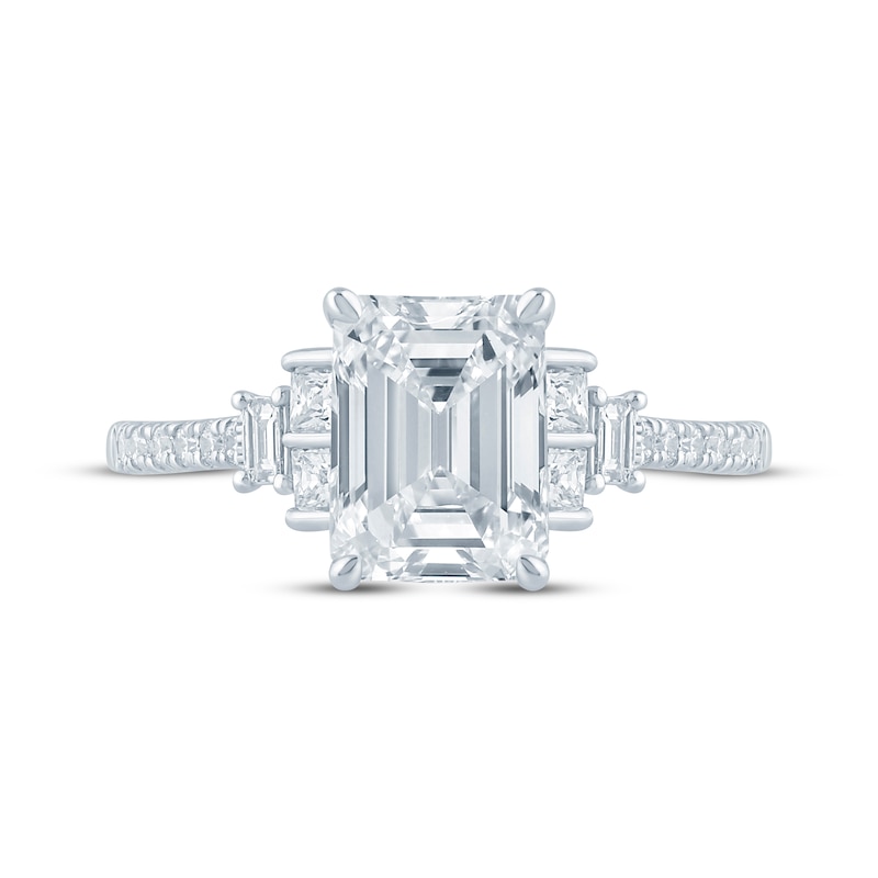 Monique Lhuillier Bliss Emerald-Cut Lab-Created Diamond Engagement Ring ...