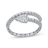 Thumbnail Image 0 of Baguette-Cut Diamond Flex Ring 1/4 ct tw 10K White Gold & Titanium Size 6