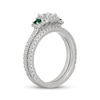 Thumbnail Image 2 of Neil Lane Princess-Cut Diamond & Natural Emerald Bridal Set 1 ct tw 14K White Gold