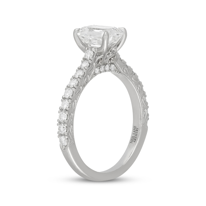 Main Image 2 of Neil Lane Artistry Heritage Emerald-Cut Lab-Grown Diamond Engagement Ring 2 ct tw Platinum