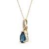 Thumbnail Image 2 of Pear-Shaped London Blue Topaz & Diamond Accent Twist Necklace 10K Yellow Gold 18&quot;