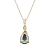 Thumbnail Image 3 of Pear-Shaped London Blue Topaz & Diamond Accent Twist Necklace 10K Yellow Gold 18&quot;