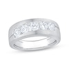 Thumbnail Image 1 of Lab-Grown Diamonds by KAY Men's Diagonal Five-Stone Brushed Wedding Band 1-1/4 ct tw 14K White Gold