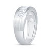 Thumbnail Image 2 of Lab-Grown Diamonds by KAY Men's Diagonal Five-Stone Brushed Wedding Band 1-1/4 ct tw 14K White Gold