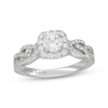 Thumbnail Image 1 of Neil Lane Round-Cut Diamond Cushion Halo Braided Engagement Ring 7/8 ct tw 14K White Gold