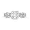 Thumbnail Image 3 of Neil Lane Round-Cut Diamond Cushion Halo Braided Engagement Ring 7/8 ct tw 14K White Gold