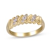 Thumbnail Image 0 of Diamond Diagonal Row Scalloped Fashion Ring 1/6 ct tw 10K Yellow Gold