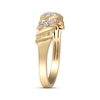 Thumbnail Image 1 of Diamond Diagonal Row Scalloped Fashion Ring 1/6 ct tw 10K Yellow Gold