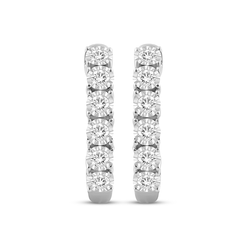 Main Image 2 of Diamond Hoop Earrings 1/6 ct tw Sterling Silver