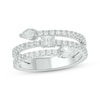 Thumbnail Image 0 of Pear, Oval & Round-Cut Diamond Three-Row Spiral Ring 1 ct tw 14K White Gold