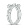 Thumbnail Image 1 of Pear, Oval & Round-Cut Diamond Three-Row Spiral Ring 1 ct tw 14K White Gold