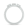 Thumbnail Image 2 of Pear, Oval & Round-Cut Diamond Three-Row Spiral Ring 1 ct tw 14K White Gold